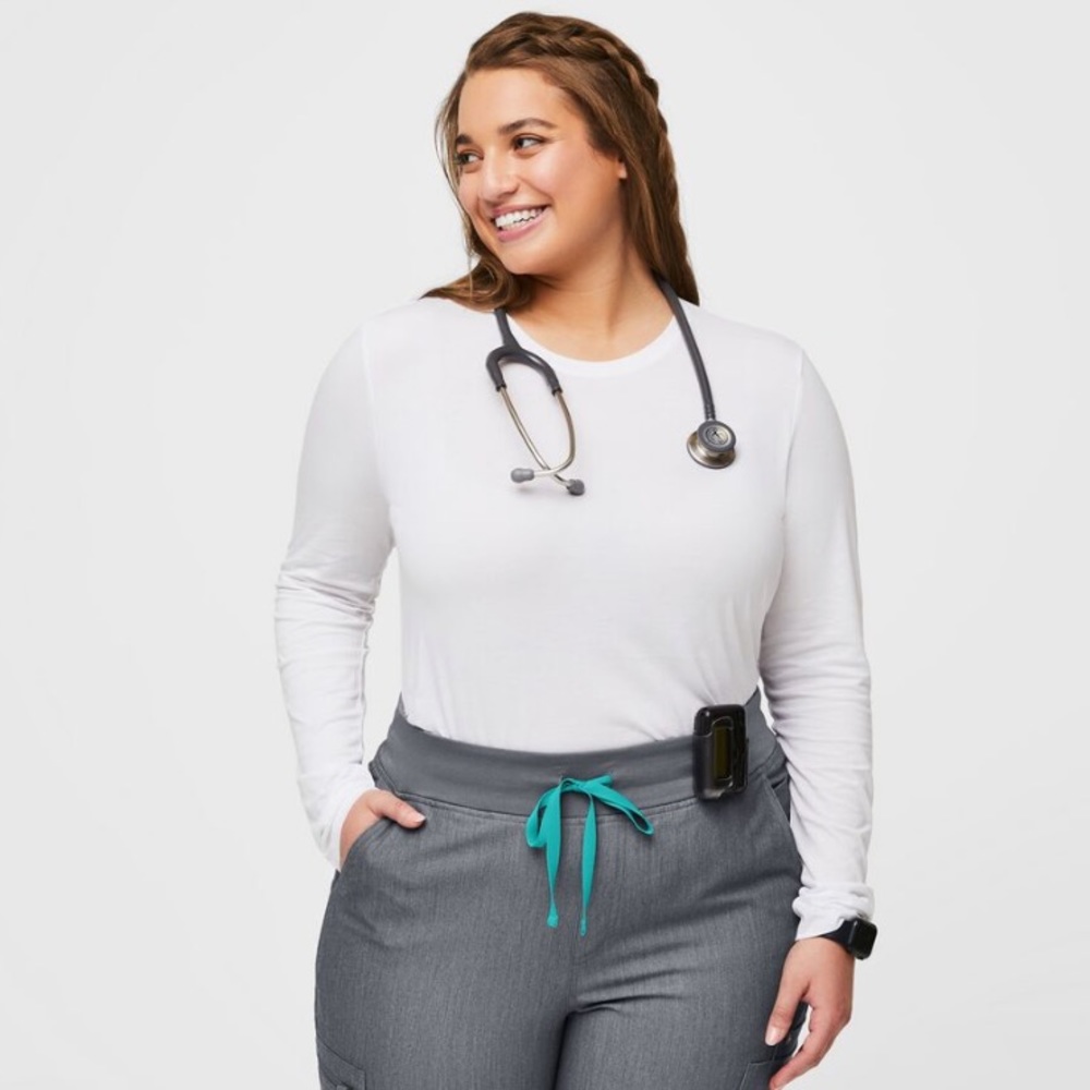 White long sleeve FIGS underscrub top